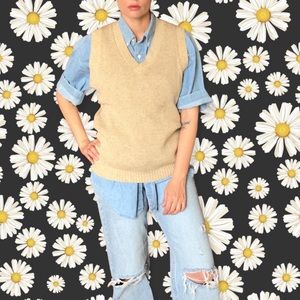 90’s Vintage Tan Wool Sweater Vest